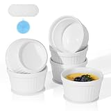 Highkit Creme Brulee Schälchen 6 Stück, 9 cm - 200 ml Souffle Förmchen Backofenfest,...