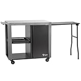 BBQ-Toro Grillwagen 95 x 50 x 80 cm | Silber | Grilltisch mit großer Arbeitsfläche | Grill...