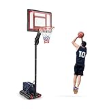 COSTWAY Basketballständer 105-260 cm höhenverstellbar, Basketballkorb Outdoor mit Ständer & 2...