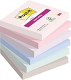 Post-it Super Sticky Notes Soulful Collection - 6 Blöcken, 90 Blatt pro Block, 76 mm x 76 mm, Pink,...