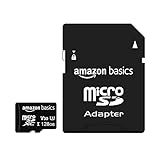 Amazon Basics - microSDXC-Speicherkarte, 128 GB, mit großem Adapter, A2, U3, lesegeschwindigkeit...