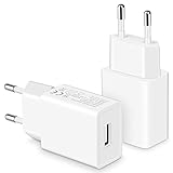 MatauMahi 5V1A USB Ladegerät (Weiß, 2er-Pack), 5W USB Netzteil, USB Stecker, Adapter für Handys,...