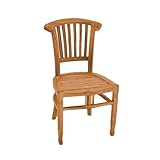 Teako Design Stuhl Teakholz Livorno Massivholz Wetterfest, Robuste Outdoormöbel, Gartenstuhl, mit...