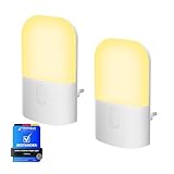 GRIFEMA 2 Stück Nachtlicht Steckdose mit Dämmerungssensor, 3-stufig dimmbar (2700K Warmweiß),...