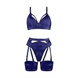 Generisch Strumpfband-Dessous für Frauen, sexy Dessous, transparent, passendes 4-teiliges...