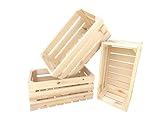 GoodFreshDecor Holzkisten 3er Set Weinkiste Obstkiste Gemüsekiste Aufbewahrungskiste Aus Holz...