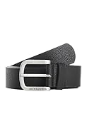 Herren Jack & Jones Ledergürtel JACHARRY Belt Leder Optik Gürtel mit Logo Metall Schnalle,...