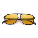 COASION Retro Pilot Sonnenbrille für Frauen Männer Klassisch Rechteckig Doppelsteg Brille...