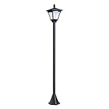 Outsunny Solar Laterne Gartenlaterne Wegleuchte mit LED 30 Lumen Schwarz 15 x 15 x 120cm