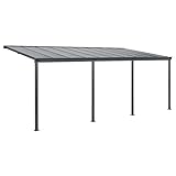 Juskys Terrassenüberdachung Borneo 6x3 m — Sonnenschutz aus Aluminium mit Doppelstegplatten —...