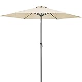 Kingsleeve® Sonnenschirm 300 cm UV Schutz 80+ Abdeckung Kurbel Knickbar Alu Rund Balkon Terrasse...