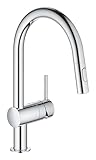GROHE Minta, Küchenarmatur 2 Strahlarten (Wasserhahn Küche mit ausziehbarer Dualbrause, 360°...