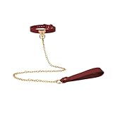 JIAHG Halsfessel Halskette mit O-Ring Slave Halsband Bondage PU Leder Fetisch SM Fesseln Halsbänder...