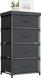 WANGIRL Kommode mit Schubladen, Stoffkommode mit 4 Schubladen, Aufbewahrungsschrank für Schrank,...