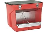 Kerbl 74105 Futterautomat für Kaninchen Kunststoff / Metall, 2 Fressplätze, Rot, Silber