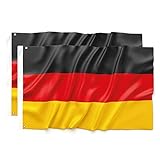 Deutschland Flagge 90 x 150 cm - Ultrastark, Doppelfunktion mit 2 Ösen und Stabschlaufe, deutsche...
