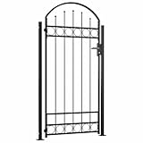 vidaXL Zauntor Gewölbte Spitze 2 Pfosten Gartentor Metalltor Hoftor Tor Pforte Gartenpforte...