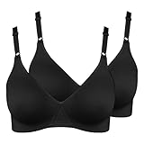 Nur Die 2er Pack Baumwoll BH bügelloser doppellagiger Softcup-BH Bra weich bequem unsichtbar...