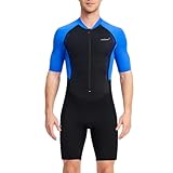 LIXSAZSE 1,5 mm Neoprenanzüge Ultradünner Paar Tauchanzug Badeanzug mit Frontreißverschluss...