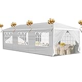 Bonnol Pavillon 3x9m, mit 8 Seitenteilen, UV-Schutz 50+, Stabil, Wind - und Wasserdicht,Gartenzelt...