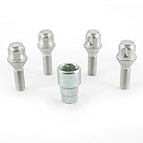 H&R Felgenschloss-Set M12x1.50x28mm Kegelbund - 4 Felgenschloss-Schrauben inkl. Adapter