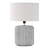 Pauleen 48218 Pure Shine Tischleuchte max. 20 Watt handgefertigt Grau, Weiß Nachttischlampe im Boho...