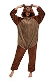 chuangminghangqi Pelziger Tier Overall Gemütlicher Erwachsene Einteiler Schlafanzug Winteranzug mit...