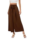 Culotte Damen Sommer Hoch Taile Palazzo Hose Weite Hose Mit Taschen Lässige Freizeithose mit...