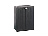 GENSINI Home Rattan Low Cabinet, Black