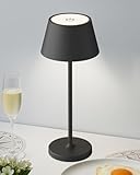 ChenFec Akku Tischleuchte Vollmetall mit 5000mAh Akku, Led Tischleuchte Kabellos 3 Farbtemperatur,...