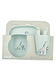 Sterntaler Geschirrset Giraffe & Löwe – Eckige Form mit Safari Motiv – Teller, Schale, Becher &...