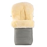 Merauno® Baby Lammfellfußsack Kinderwagen Fellsack kuscheliger Buggy Kinderwagen-Fußsack aus Fell...