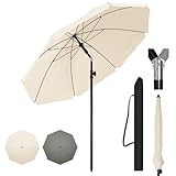 WOLTU Sonnenschirm φ 155 cm, Balkonschirm Strandschirm UV-beständig wasserdicht,...