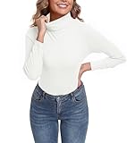 IWOLLENCE Thermo Langarmshirt Damen Rollkragenpullover Hochkragen Slim Fit Warm Unterhemd Langarm...