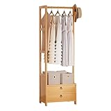Stilvoller Bambus-Kleiderständer mit Ablageflächen, freistehende Kleiderstange zum Aufhängen,...
