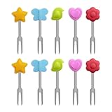 YZROHYI 10 Stück Obstgabeln Aus Edelstahl,Kleine Gabeln Kinder,Kuchengabeln,Party Gabeln Klein...