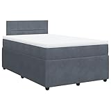 vidaXL Boxspringbett, Doppelbett mit Matratze Matratzenauflage, Bettgestell mit Lattenrost Kopfteil,...