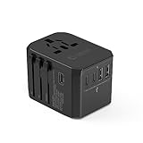 Reiseadapter Weltweit, Unidapt Universal Reisestecker mit 3USB C 2USB und 1AC Steckdose,...