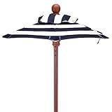 anndora Mini Tisch Sonnenschirm Dekoschirm 100 cm rund mit Winddach - Gestreift Blau Weiß