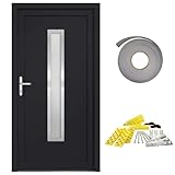Kangmusi Haustür Anthrazit 88x200 cm PVC, Anthrazit 3187897
