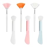 YUYUDEHM 3 x Gesichts-Fächermaskenpinsel, 3 x Silikon-Gesichtsmasken-Pinsel für Masken-Make-up