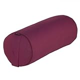 Yoga- und Pilates-Bolster BASIC 65 x Ø 23 cm, aubergine, Yoga Hilfsmittel mit Kapok gefüllt,...