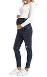 ZVKHMK Umstandsjeans über dem Bauch, schmal, Stretch, Umstands-Denim-Hose, lässig, Umstandshose,...
