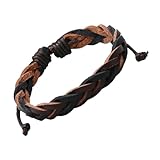 Gatuida Herren Lederarmband Geflochten Mehrlagig Verstellbar Vintage Stil Armband Männer Schmuck...