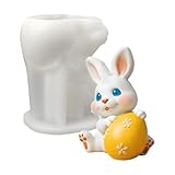 Skeadex Silikonformen Gießformen Ostern Hase, 2 Stück 3D Silikonform Hase mit Platte Silikonform...