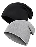 2 Stück Kinder Slouch Beanie Mütze, Weiche Wintermützen für Jungen Mädchen, Warme Kindermützen...