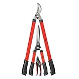 WALTER Gartenscheren-Set 3-teilig, Rosenschere, Heckenschere, Laubschere, Karbon-Stahl,...
