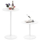 FANTASK Runder Bartisch Ø 60 cm, Stehtisch Höhenverstellbar 56/101,5 cm, Cocktailtisch mit...