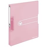 Herlitz 11409026 Ringbuch, A4, 2 Ringe, 25mm, PP-Folie rose, transparent