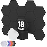 Hexagon Akustikpaneele selbstklebend 18 Stücke, TONOR Schallabsorber Schallschutz mit Hochdichte...